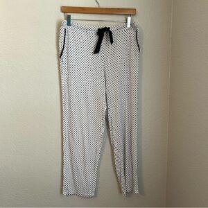 Soma Women’s Breathable Polka Dot Pajama Pants in White and Black, Size Small